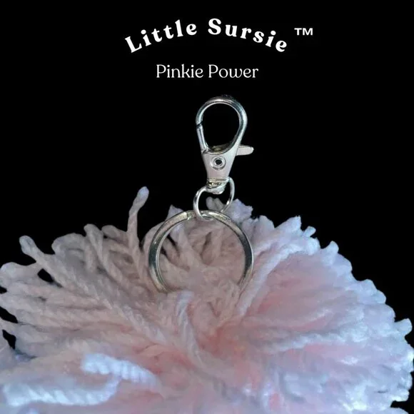 Handmade Crochet Amigurumi Pinkie Power Crocheted Plush Keychain or Purse Charm - Picture 6 of 7